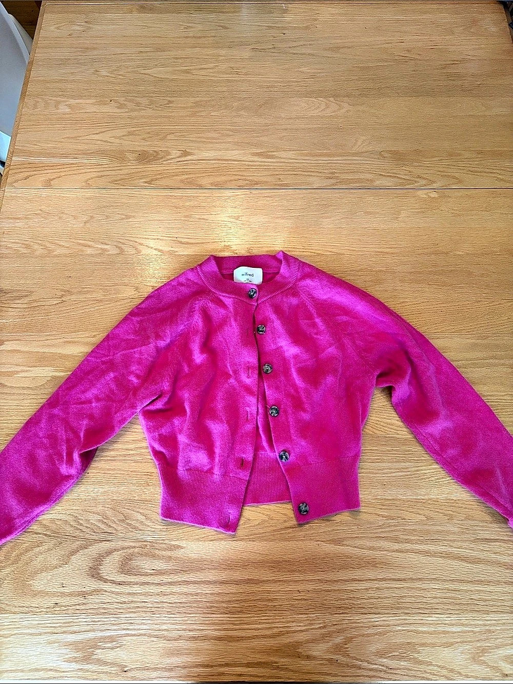 Wilfred Pink Cashmere Blend Cardigan Size XS Like New